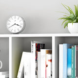 Modish Wall-Mounted Rectangular Wood Small Bookcase Image - 7