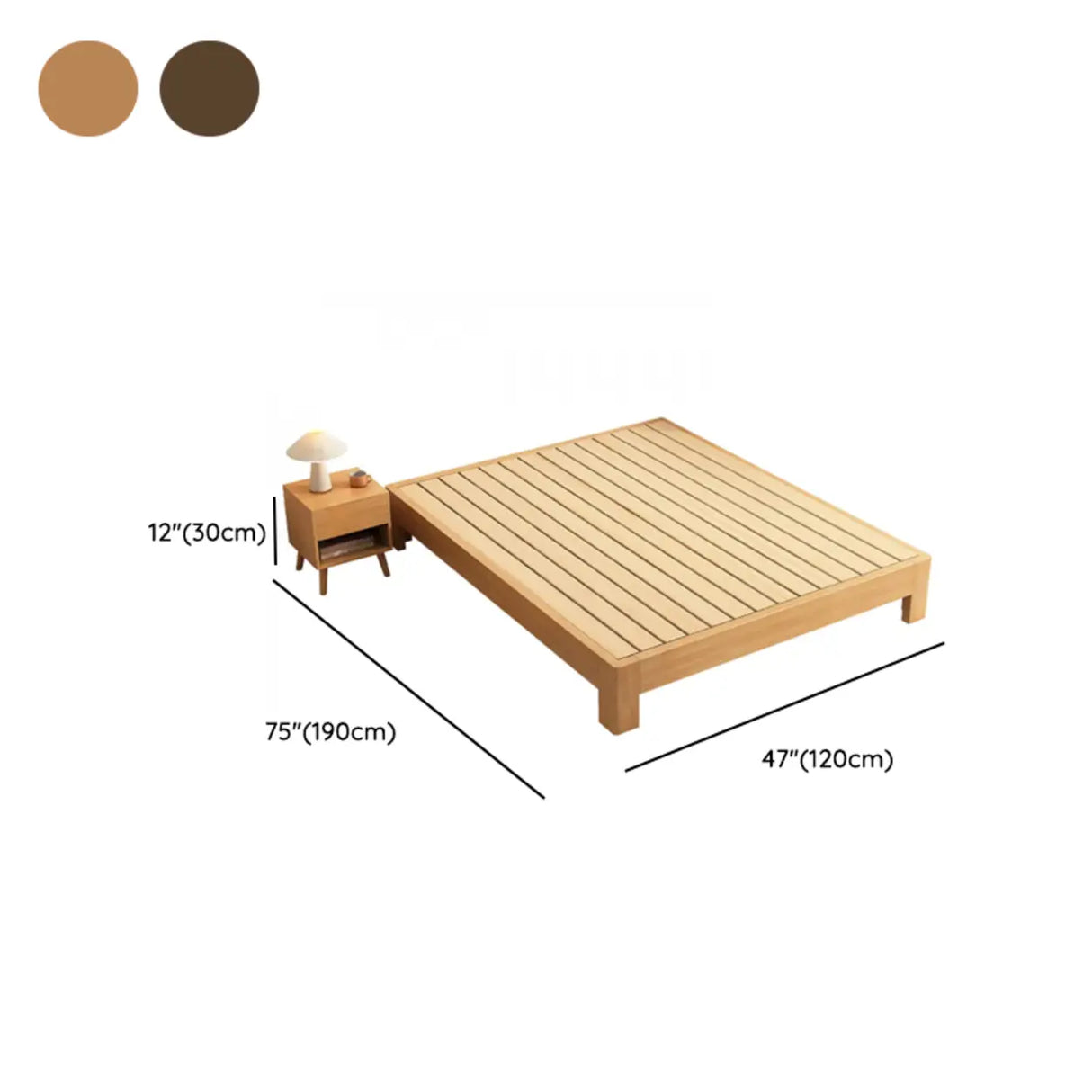 Modish Walnut Queen Rectangle Pine Wood Panel Bed Frame Image - 16