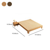 Modish Walnut Queen Rectangle Pine Wood Panel Bed Frame Image - 16