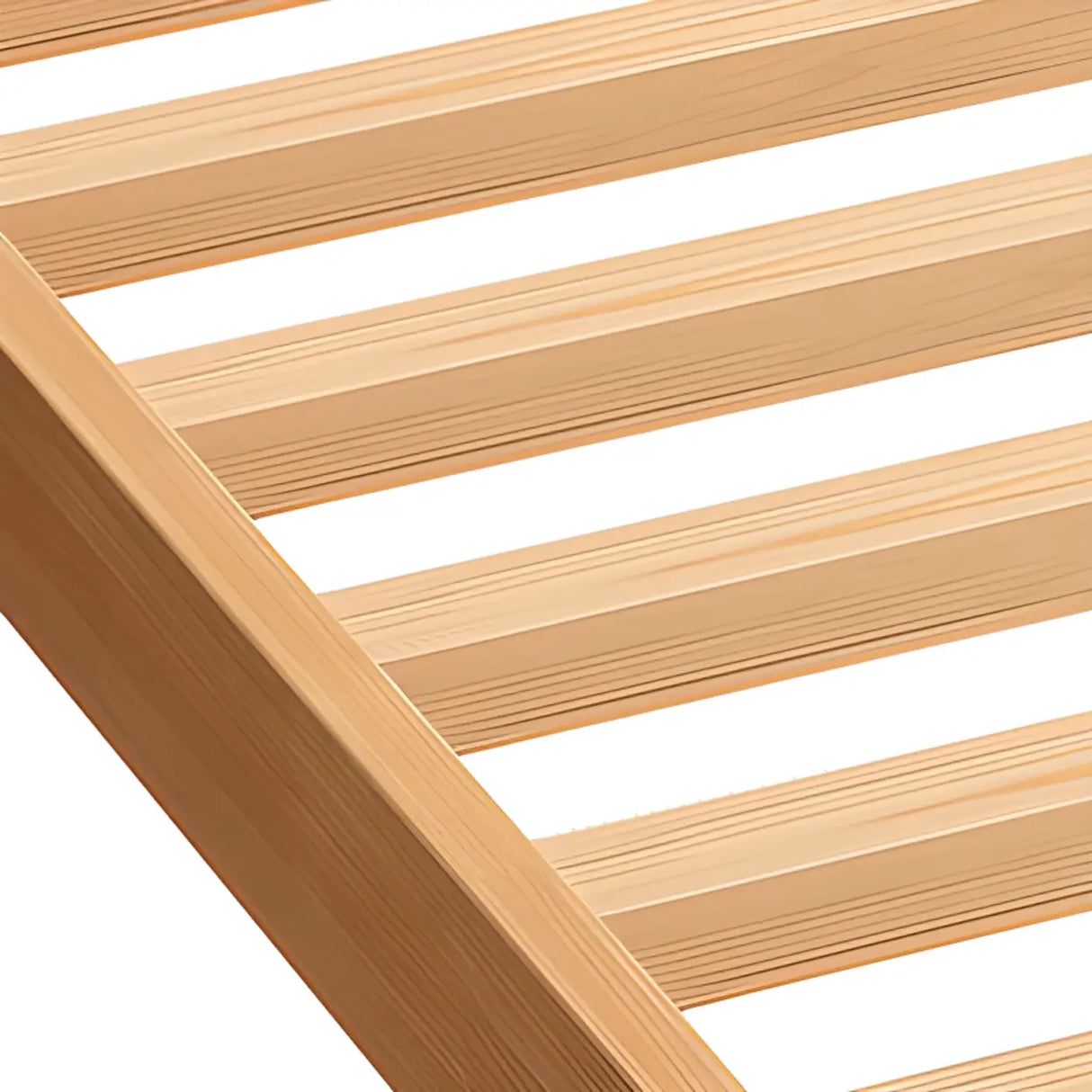 Modish Walnut Queen Rectangle Pine Wood Panel Bed Frame Image - 8