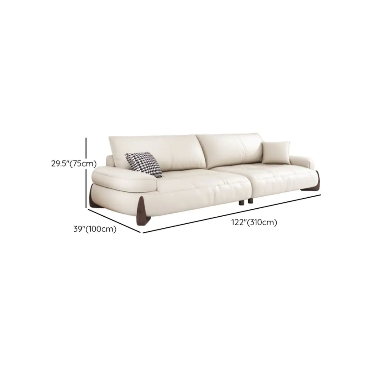 Modish White Anti Cat Scratch Leather Pillow Back Sofa Image - 18