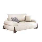 Modish White Anti Cat Scratch Leather Pillow Back Sofa Image - 2