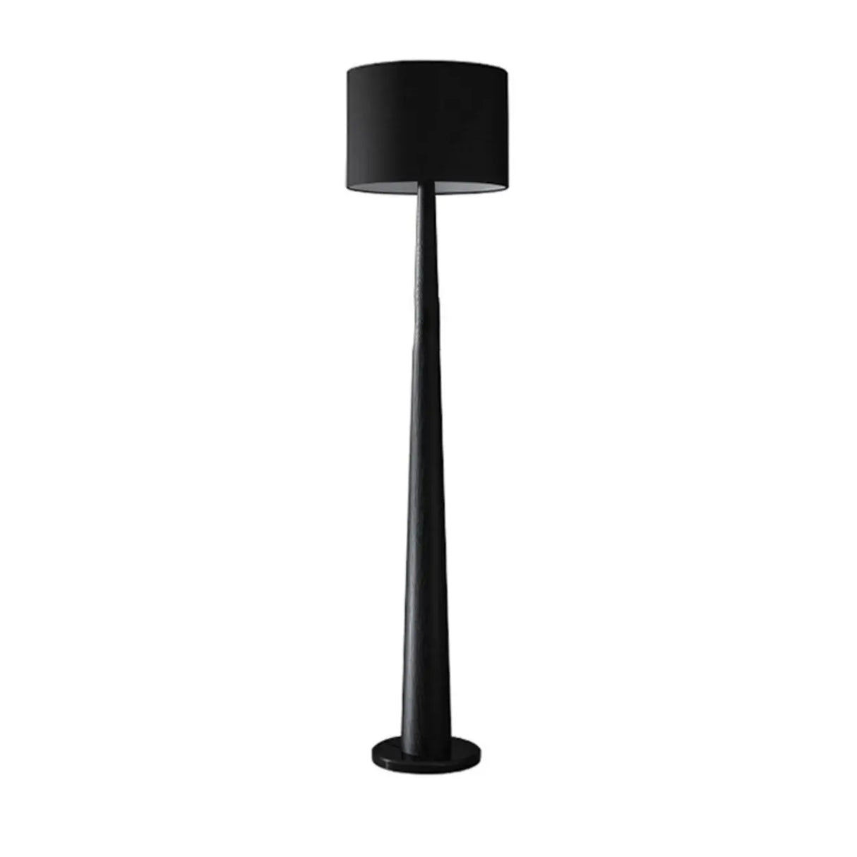 Modish White Cylinder Walnut Metal LED Floor Lamp Image - 8