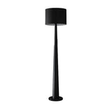 Modish White Cylinder Walnut Metal LED Floor Lamp Image - 8