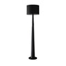 Modish White Cylinder Walnut Metal LED Floor Lamp Image - 8