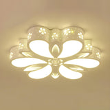 Modish White Flower Small LED Flush Mount Ceiling Light Image - 1