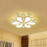 Modish White Flower Small LED Flush Mount Ceiling Light Image - 3