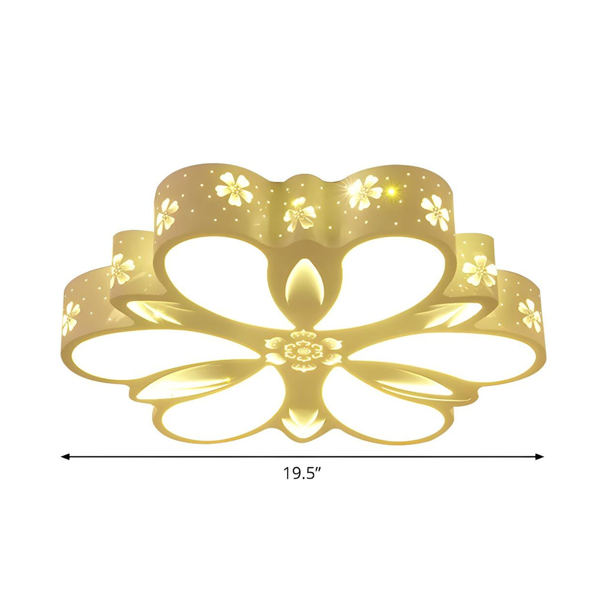 Modish White Flower Small LED Flush Mount Ceiling Light 