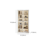 Modish White Glass Door Rectangle Display Bookcase #size