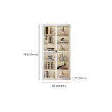 Modish White Glass Door Rectangle Display Bookcase Image - 18
