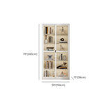 Modish White Glass Door Rectangle Display Bookcase Image - 22