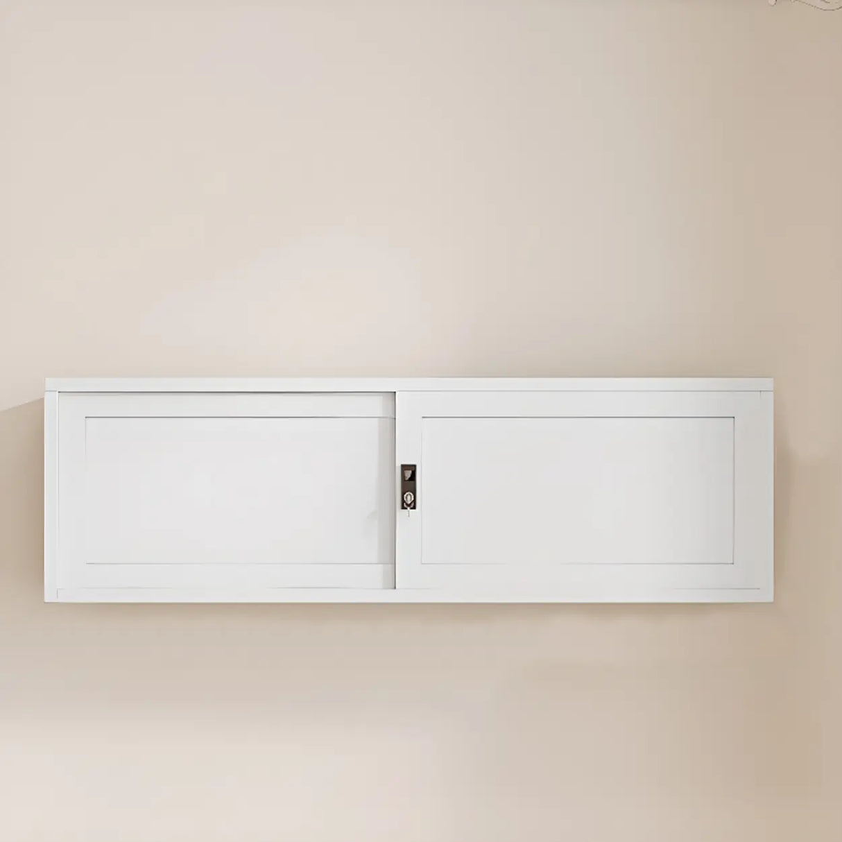 Modish White Glass Door Rectangle Display Bookcase Image - 2