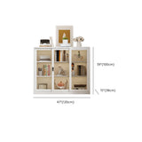 Modish White Glass Door Rectangle Display Bookcase Image - 26