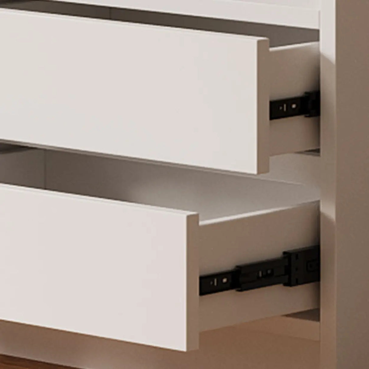 Modish White Horizontal Rectangle Wood Storage Bookcase Image - 12