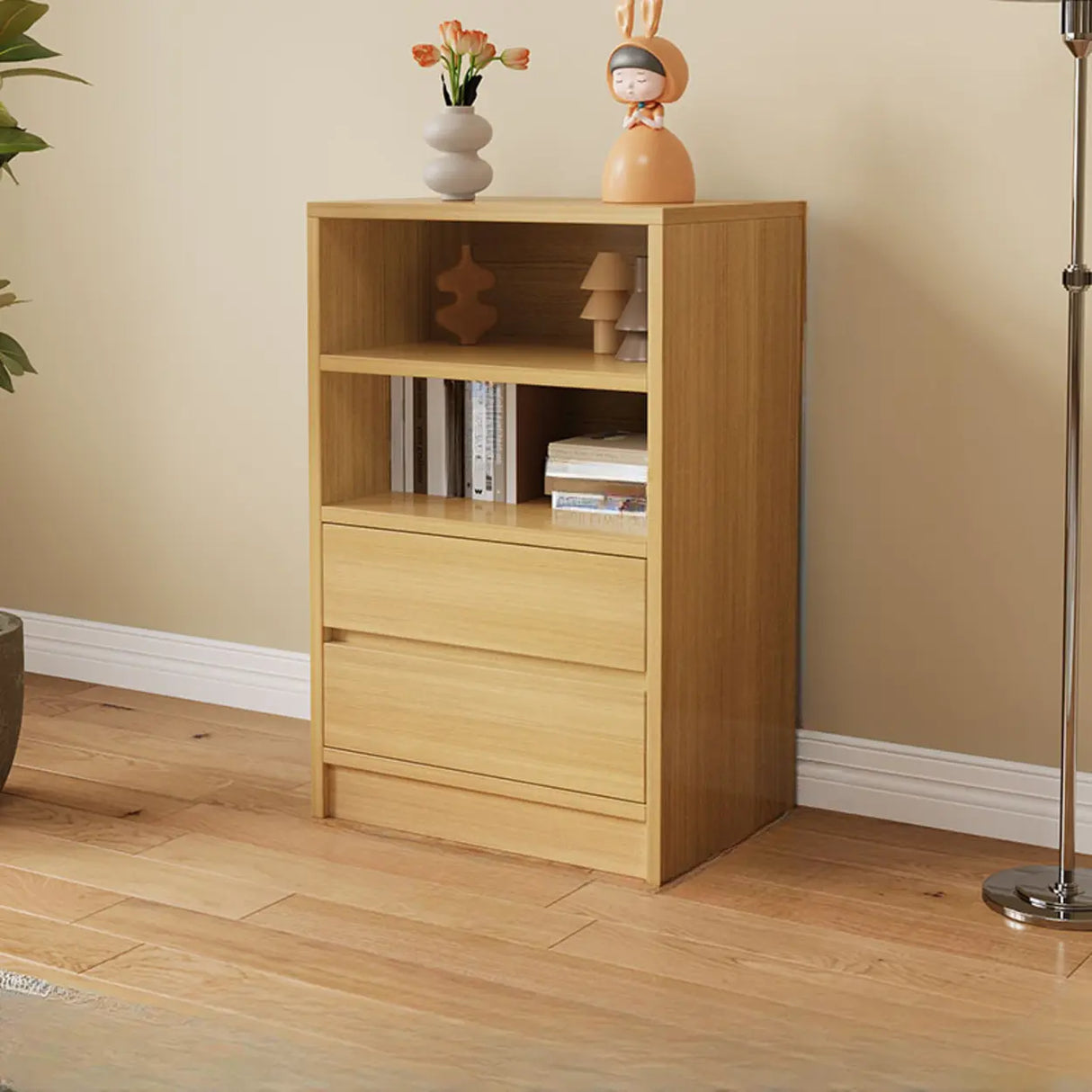 Modish White Horizontal Rectangle Wood Storage Bookcase Image - 13