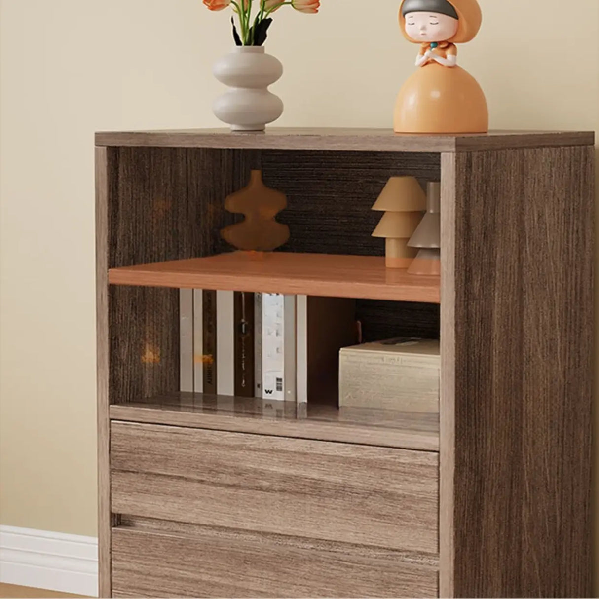 Modish White Horizontal Rectangle Wood Storage Bookcase Image - 18