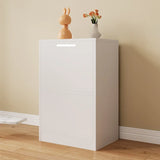 Modish White Horizontal Rectangle Wood Storage Bookcase Image - 2