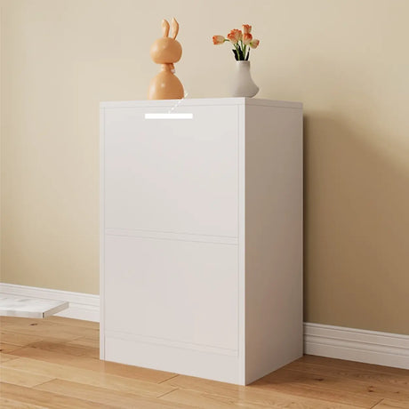 Modish White Horizontal Rectangle Wood Storage Bookcase Image - 2