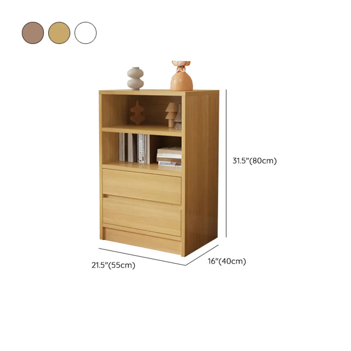 Modish White Horizontal Rectangle Wood Storage Bookcase 
