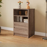 Modish White Horizontal Rectangle Wood Storage Bookcase Image - 5