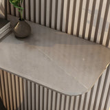 Modish White Marble Top Curved Metal Console Table Image - 6