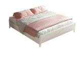 Modish White Queen Rectangular Wood Panel Bed Frame Image - 2