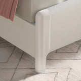 Modish White Queen Rectangular Wood Panel Bed Frame Image - 4