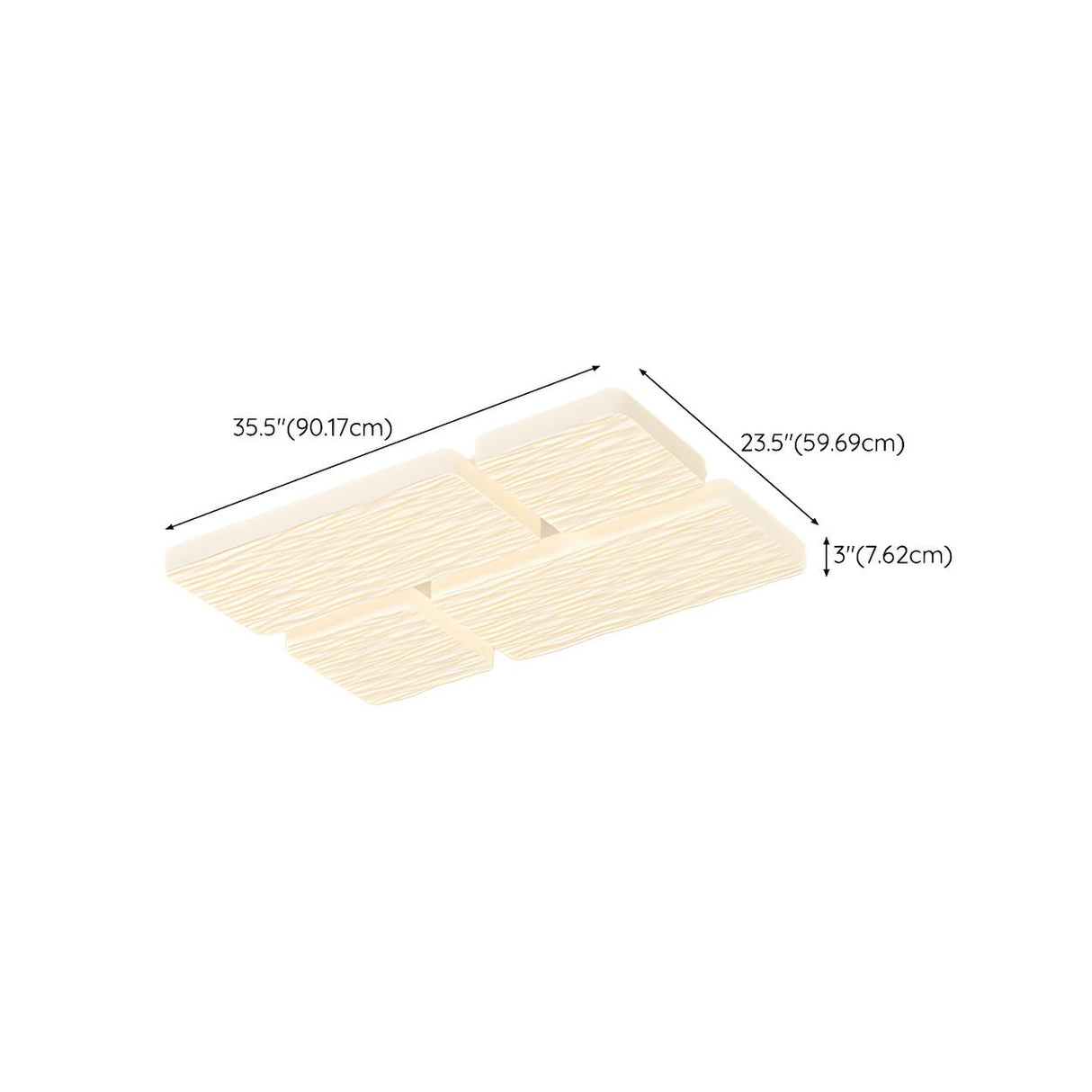 Modish White Rectangular Flush Mount Light 4-Light Image - 18
