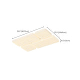 Modish White Rectangular Flush Mount Light 4-Light Image - 18