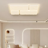 Modish White Rectangular Flush Mount Light 4-Light Image - 4