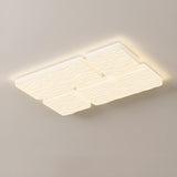 Modish White Rectangular Flush Mount Light 4-Light Image - 5