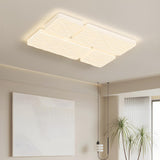 Modish White Rectangular Flush Mount Light 4-Light Image - 7