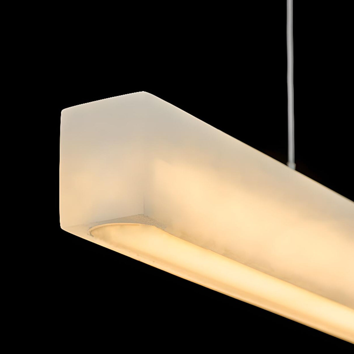 Modish White Rectangular Kitchen Island Pendant Light Image - 9