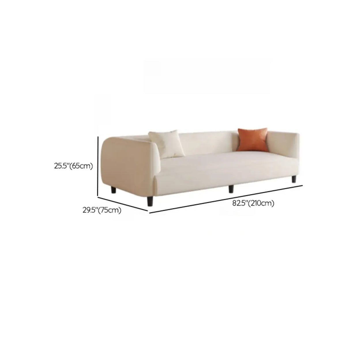 Modish White Scratch Resistant Velvet Tuxedo Arm Sofa 