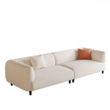 Modish White Scratch Resistant Velvet Tuxedo Arm Sofa Image - 5
