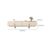 Modish White Stone Rectangular TV Stand with Cabinet #size