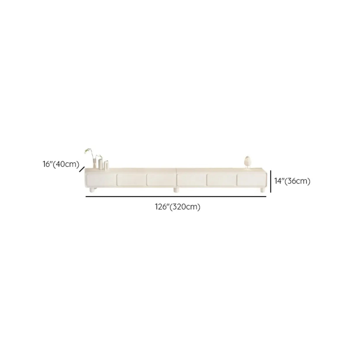 Modish White Wooden Rectangular Drawers TV Stand Image - 17