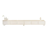 Modish White Wooden Rectangular Drawers TV Stand Image - 6