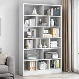 Modish Wood Rectangular Closed Display Bookcase White Image - 12