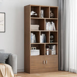 Modish Wood Rectangular Closed Display Bookcase White Image - 29