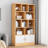 Modish Wood Rectangular Closed Display Bookcase White Image - 16