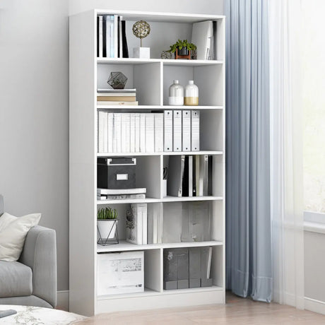 Modish Wood Rectangular Closed Display Bookcase White Image - 2