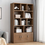 Modish Wood Rectangular Closed Display Bookcase White Image - 20