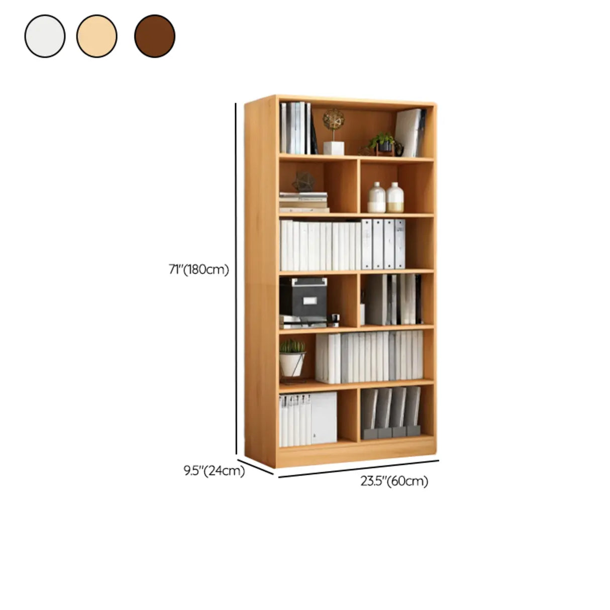 Modish Wood Rectangular Closed Display Bookcase White 