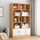 Modish Wood Rectangular Closed Display Bookcase White Image - 22