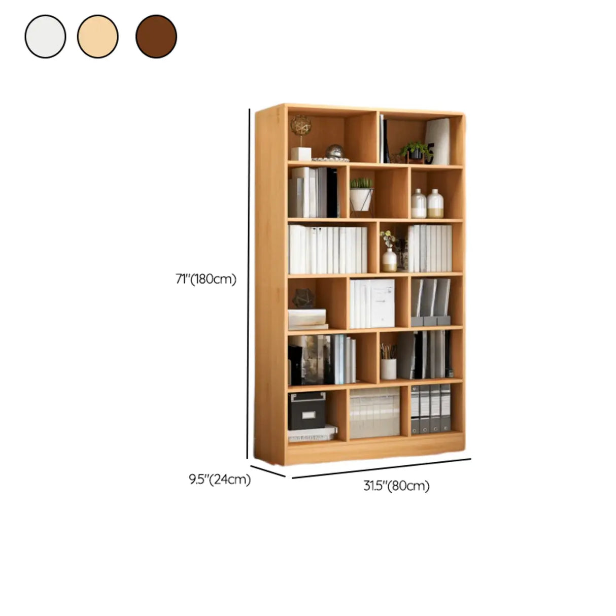 Modish Wood Rectangular Closed Display Bookcase White Image - 40