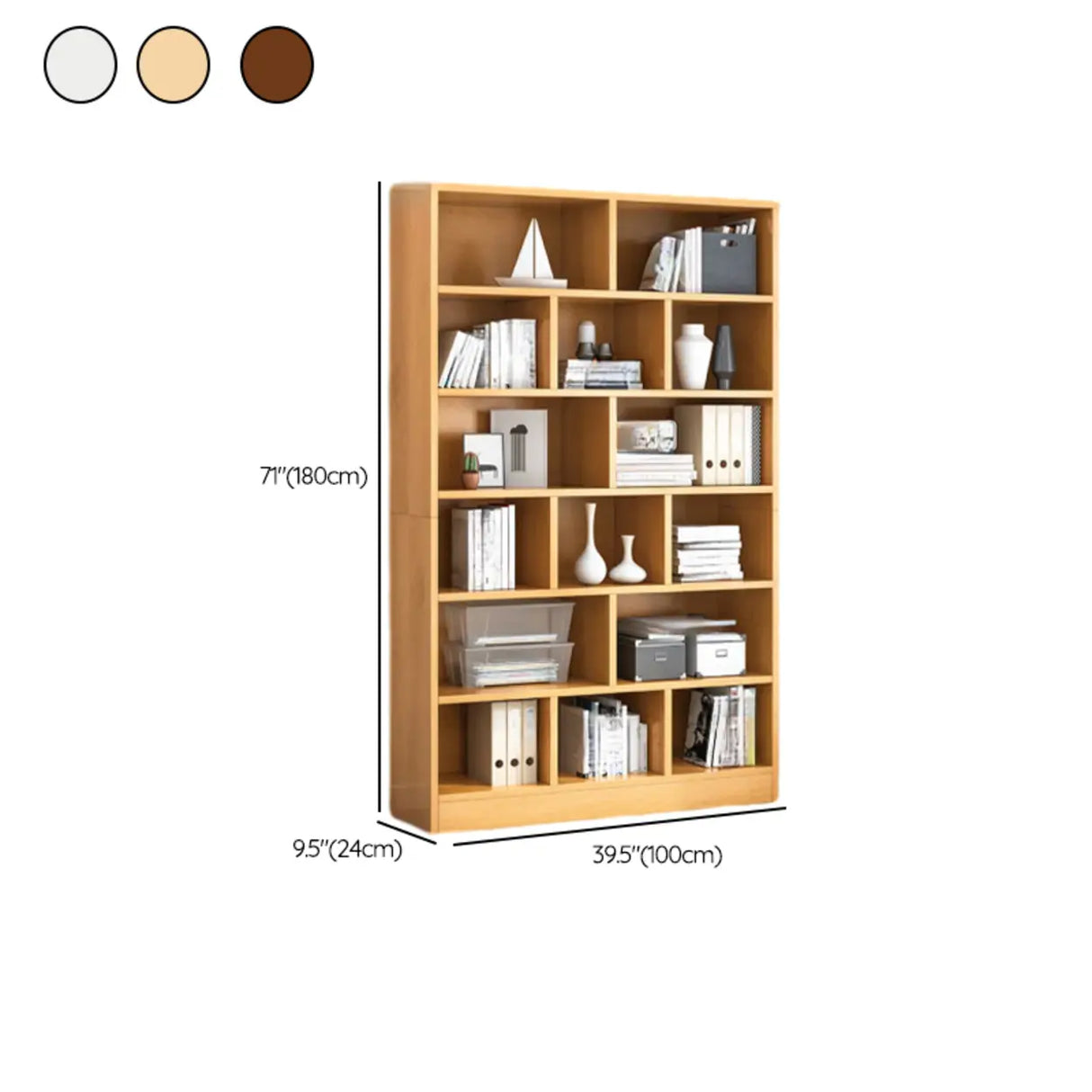 Modish Wood Rectangular Closed Display Bookcase White Image - 42