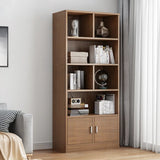 Modish Wood Rectangular Closed Display Bookcase White Image - 26