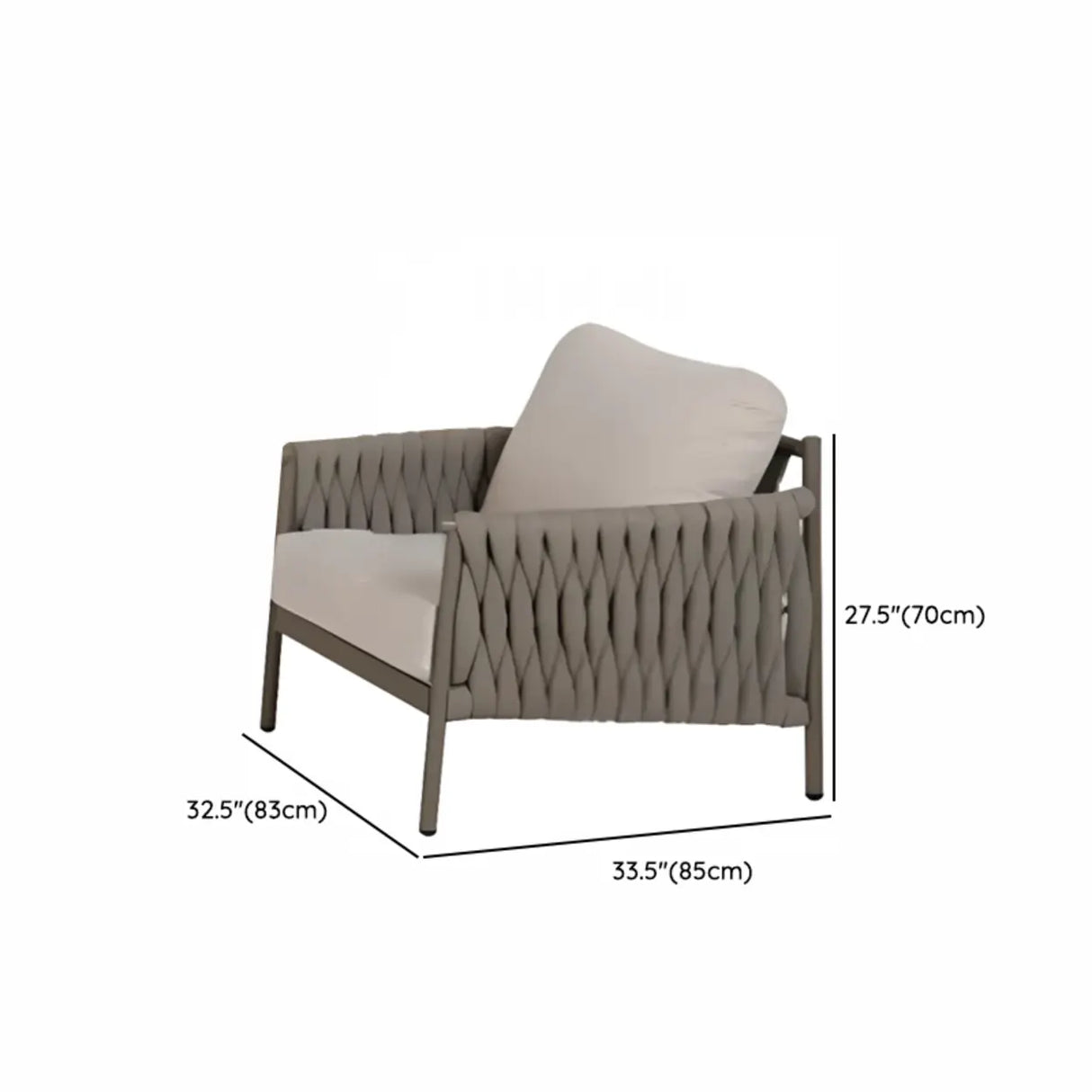 Modish Woven Metal Beige Outdoor Sectional Sofa Set 