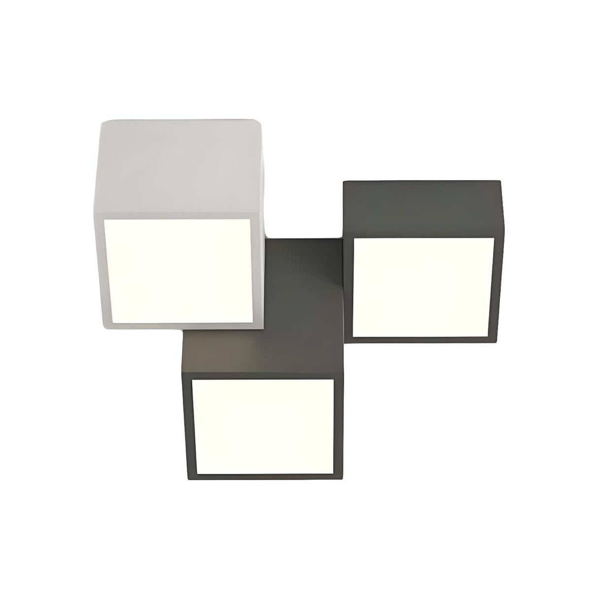 Modular Black White Cube Flush Mount Ceiling Light Image - 10